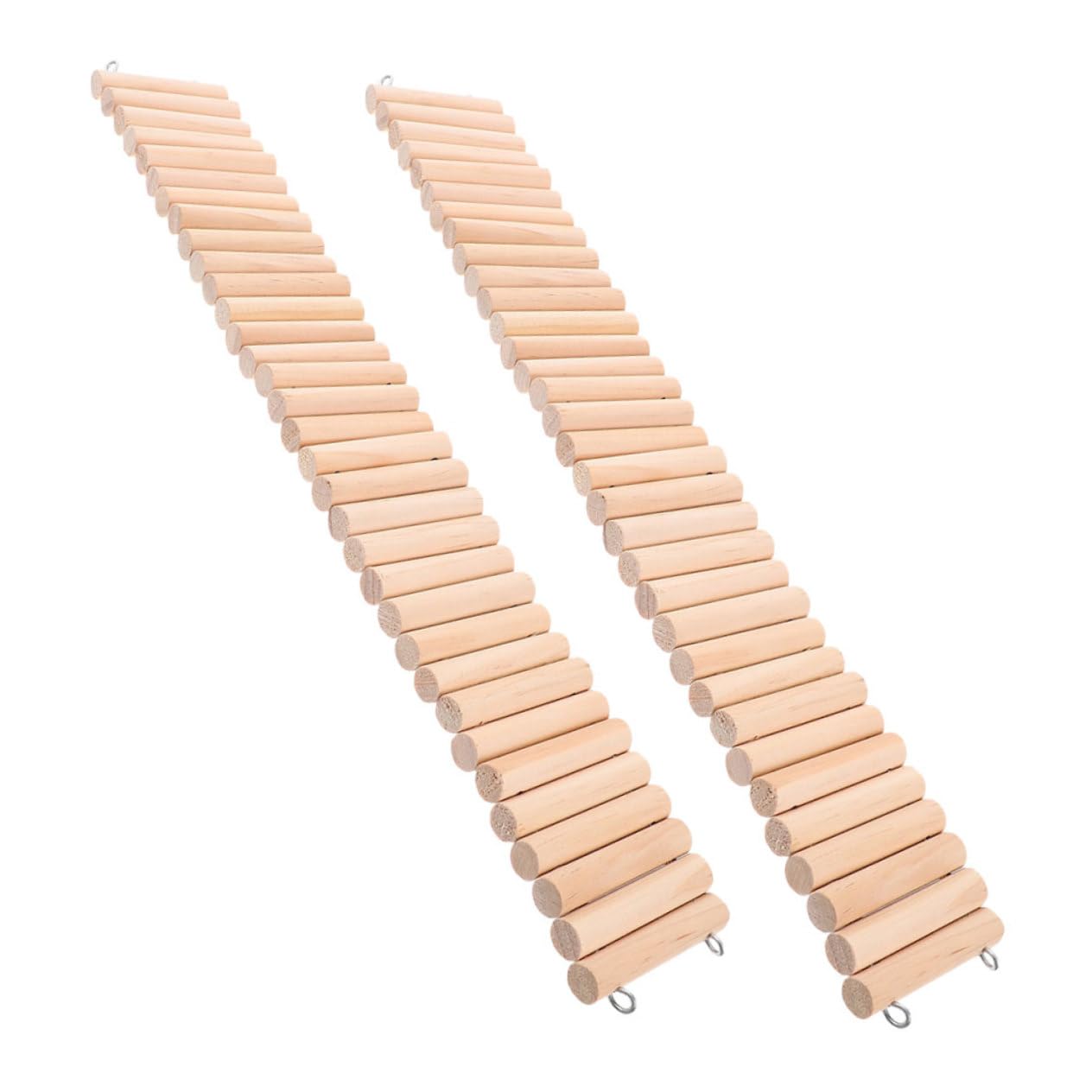 LIOOBO Hamster Wooden Ladder Bridge Chinchilla Climbing Toys Guinea Pig Rat Enrichment Set of 2 Ladders for Cage