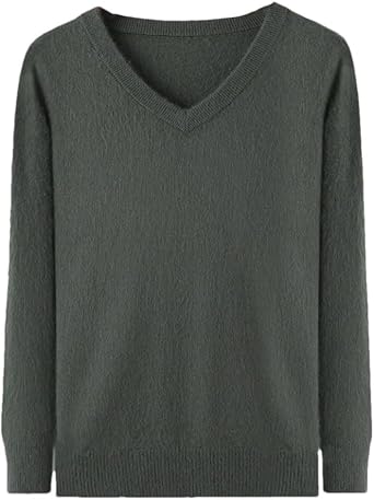 Rfmfkkg Mens Cashmere Sweater V-Neck Pullover Knitted Business Long Sleeve Pullover Jumpers