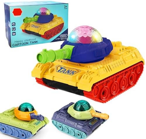 FunBlast Military Tank Toys for Kids, Bump & Go Crawling Army Tank Toys ...