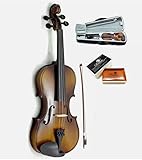 SKY Solid Wood 1/16 Size Kid Violin with Lightweight Case, Brazilwood Bow and Rosin Natural Brown Color