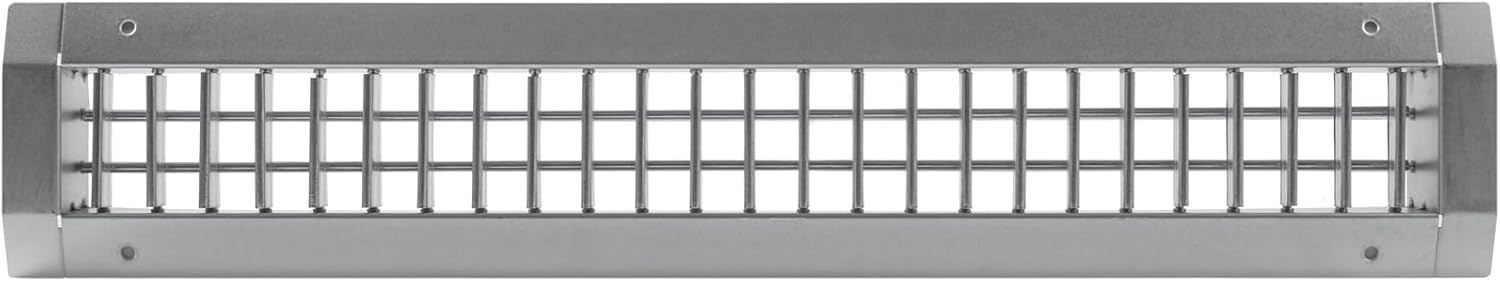 Repa Market 21" x 3" Inch Air Grille for Round Spiral Ducts - Adjustable Double Louvre Blade - Galvanized Ventilation Cover - Side Fit Round Surface Canal Ducting from 7" to 15.75" Inches Double Louver Blade 21 x 3 Inch