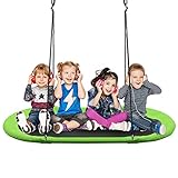 korbschaukeln 【Langlebige Materialien & Sicherheitsgarantie】 Die Schaukel besteht aus einem hochwertigen Stahlrahmen, PP und Oxford-Stoff, wodurch sie robust und langlebig ist. Gemeinsam mit den starken Seilen wird so eine Tragkraft von 150 kg garantiert.