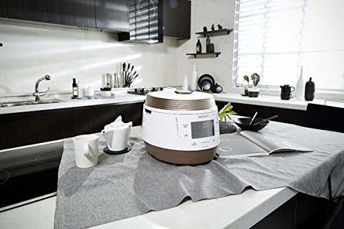 5QT Cuckoo Electric Pressure Cooker with 10 Menu Options and Stainless Steel Pot, GOLD / WHITE