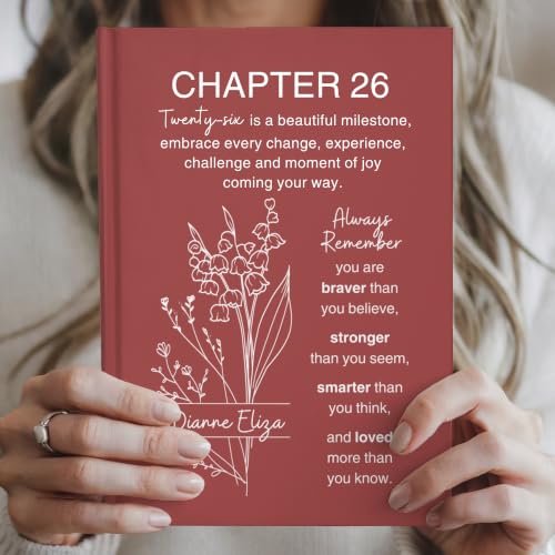 Personalized 26th Birthday Journal for Women, Custom Name Birth Flower Notebook, Hardcover Floral Writing Diary, Matte Lined Journal Gift for Daughter, Granddaughter, Niece, Sister or Best Friend - ABDAY26_8 - Image 6