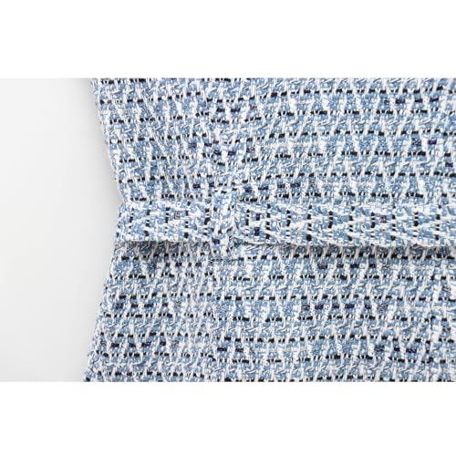 Women's Tweed Vest Crewneck Button Down Sleeveless Belted Tweed Vest Jacket with Pockets3