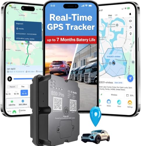 GPS Tracker for Vehicles，Real Time Car Tracking Device with 7-Month Battery