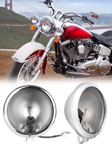 Harley Davidson ハーレーダビットソン　プールバーライト　米国製 Amazon | Samman 5.75インチ LED ヘッドライト ハウジング バケット
