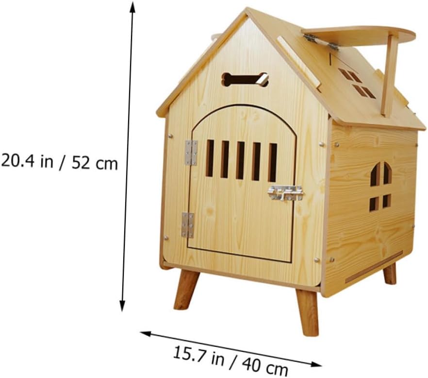 Wooden Dog House Outdoor Kennel Medium Size Wood Pet Shelter with Fence for Garden Use Sturdy Home Dog Shelter
