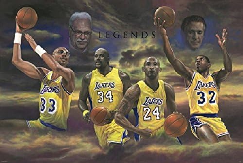Amazon Com Los Angeles Lakers Legends Fan Art Poster 24x36 Posters Prints