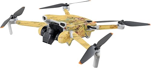 MightySkins Skin compatible con DJI Mini 3 – Extremo de mármol amarillo | Funda protectora de vinilo duradera y única | Fácil de aplicar | Fabricado