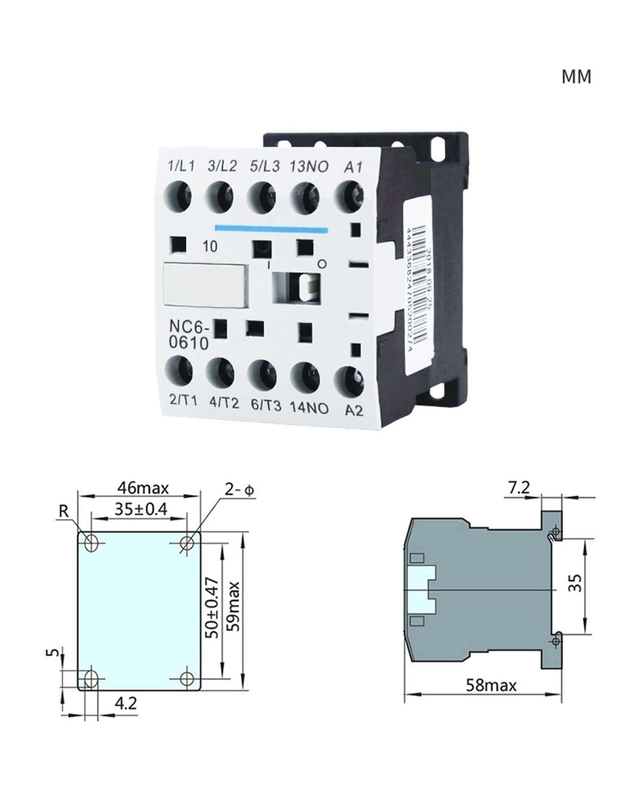 NC6-0910 NC6-0610 AC Contacteur NC6-0910 NC6-0901 NC6-0601 24V 220V Commutateur AC Contacteur NXC-09 1Pcs (Color : NC6-0601 220V)