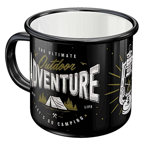 Nostalgic-Art Retro Emaille-Tasse, 360 ml, Outdoor Adventure – Geschenk-Idee für Camping-Fans, Camping-Becher, Vintage Design