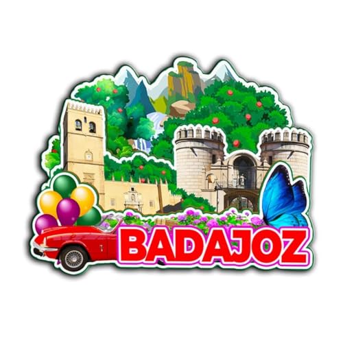 Badajoz Extremadura - Imán para nevera de madera 3D, diseño de monumentos 3D, decoración de recuerdos coleccionables, hecho a mano -3762