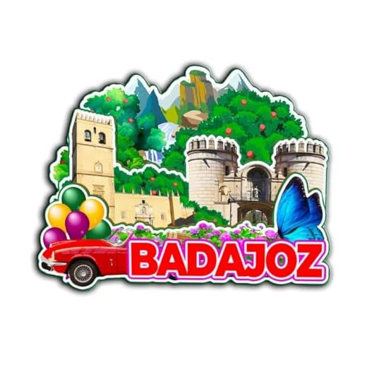 Badajoz Extremadura - Imán para nevera de madera 3D, diseño de monumentos 3D, decoración de recuerdos coleccionables, hecho a mano -3762