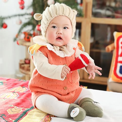 Baby Slipper Socks - Winter Warm, Non-Skid Grip, Anti-Skid, Soft Cute Cotton Bear Toddler Socks3