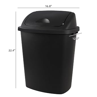 10 Gallon Swing Top Trash Can, 4 Pack Modern Trash Bin