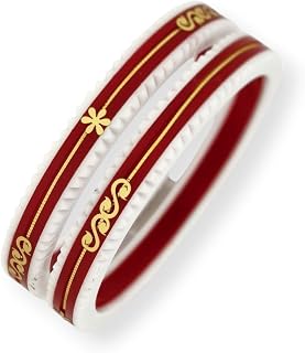22kt (916) Yellow Gold Handmade Pola Bangles for Women with Purity Certificate (Set of 2pcs) - Red Price In India