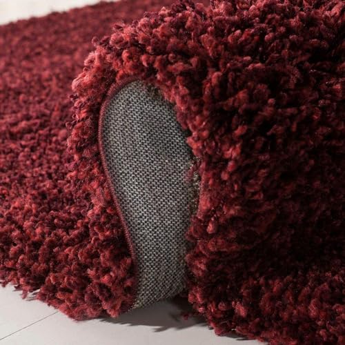 Image of Solid Fluffy Rugs and Carpet for Hall and Drawing Room 5x7 Feet Maroon Color