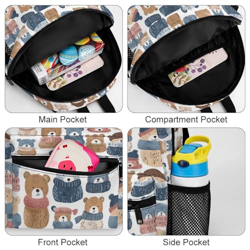 Kid's Mini Backpack 12 Inch Cute Bear Backpack Schoolbag Preschool Kindergarten Children Bag Nursery Travel Bag for Toddler Boys Girls Age 3-74