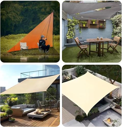 Voile d'ombrage carrée de qualité supérieure, store étanche gris de jardin - 8