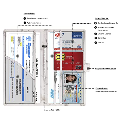 Image of TOURSUIT Car Registration and Insurance Card Holder, Marble Grey