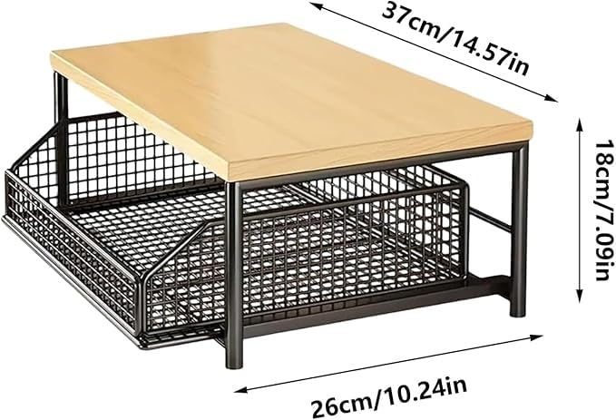 Półki kuchenne do przechowywania, 2-poziomowy pionowy organizer do domu, mieszkania, spiżarni, pralni, biura, prysznica, oszczędzająca miejsce dwuwarstwowa konstrukcja dla wydajnego przechowywania