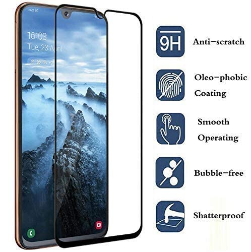 Image of STP FEEL� Tempered Glass Screen Protector Compatible for Techno Spark 6 Air (7.0 Inch) HD Clear, Bubble-Free, Anti-Scratch Full Protection Durable Tempered Glass (Black, Pack of 1)
