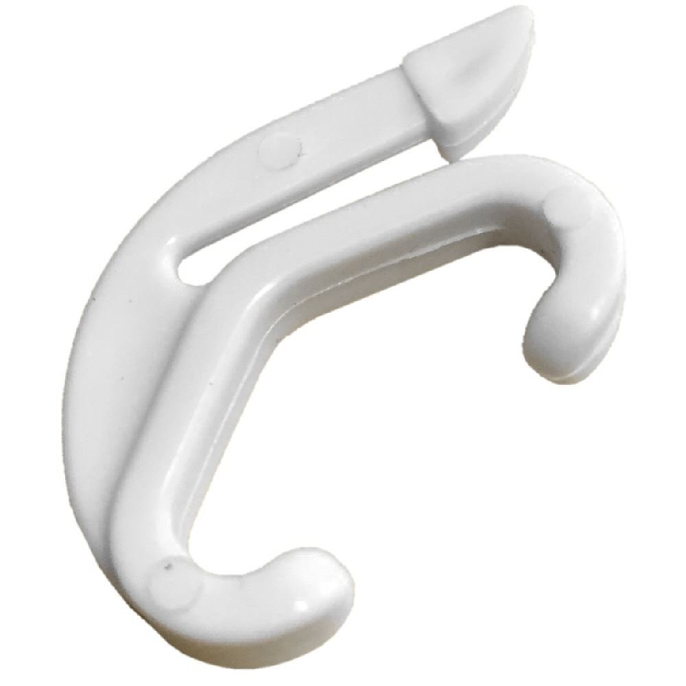 Onestopdiy.com White Curtain Rail Track Glide Glider Hooks To Fit Swish Valance ( Pack Of 12 )