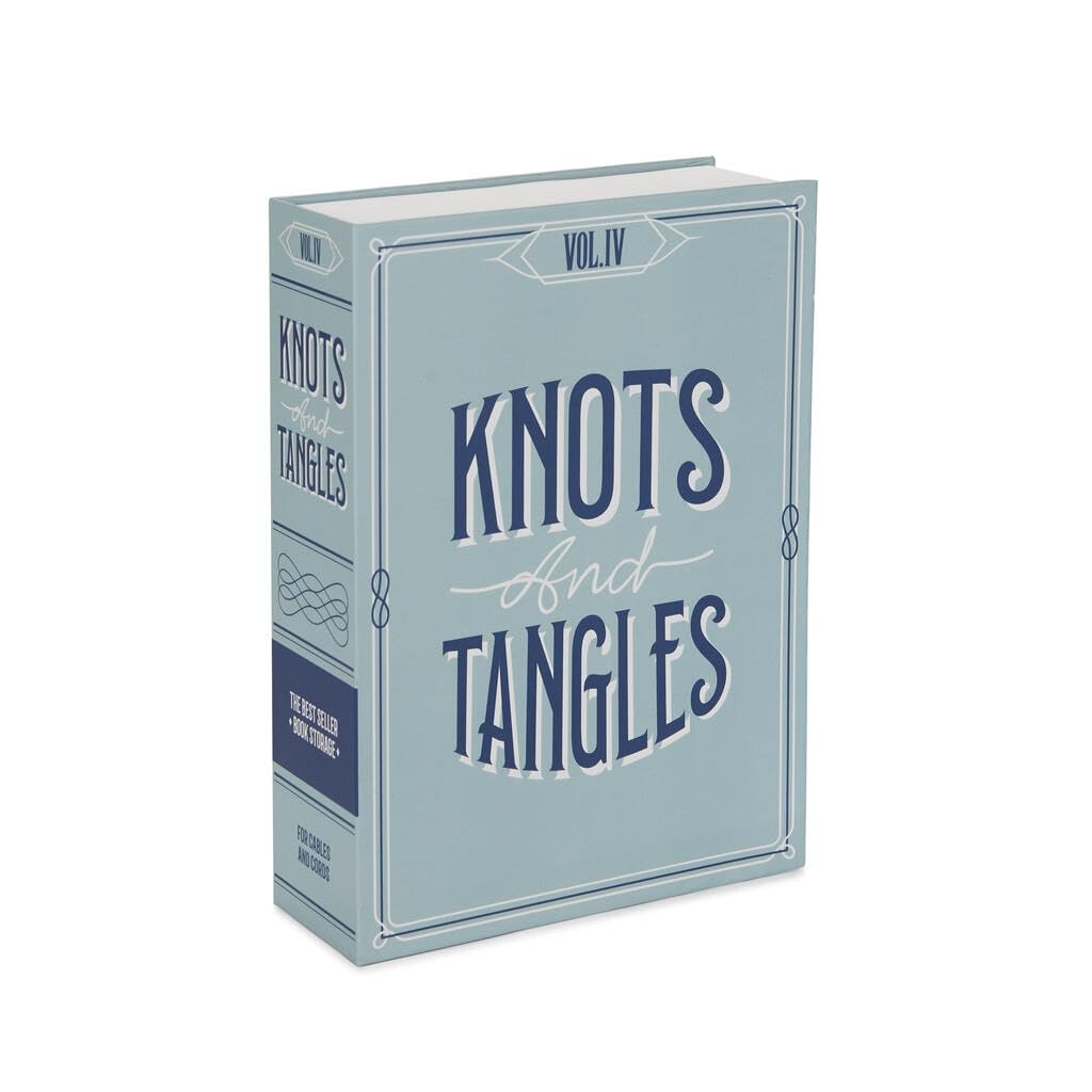 Balvi Scatola libro Knots and Tangles Colore blu Spazio discreto per riporre piccoli oggetti Cartone