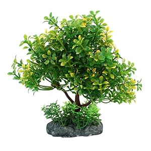 Aquarium Künstlicher Unterwasser-Baum Pflanze Gras Ornament Grün 18cm hoch