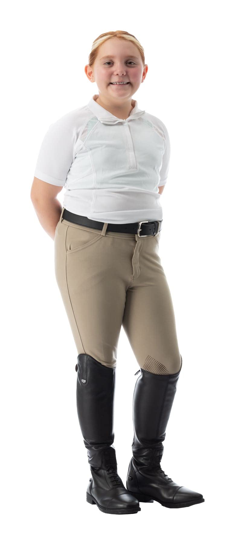 Equinavia Greta Kids Premium - Pantalones de equitación para niños | Pantalones de silicona con parche en la rodilla