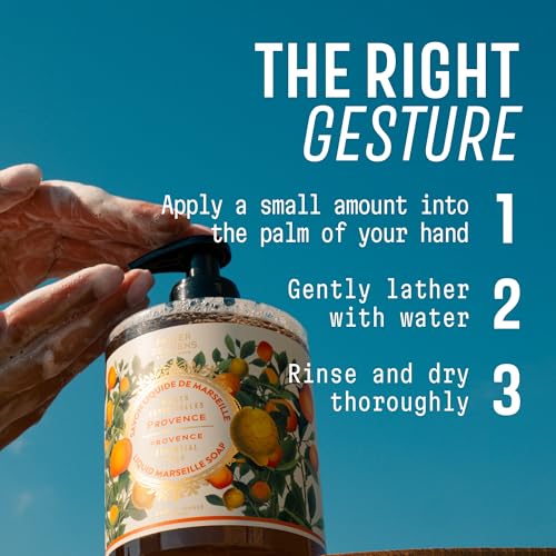 Image of Panier des Sens Provence Citrus Liquid Hand Soap, 16.9 fl oz | Premium French Liquid Hand Soap | Savon de Marseille Soap | 97% Natural Ingredients | Gentle Daily Cleansing