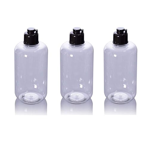 3 frascos vacíos de plástico transparente rellenables de 10.1 fl oz10.2 oz para botellas de cosméticos para maquillaje, agua emoliente, hidrolat,