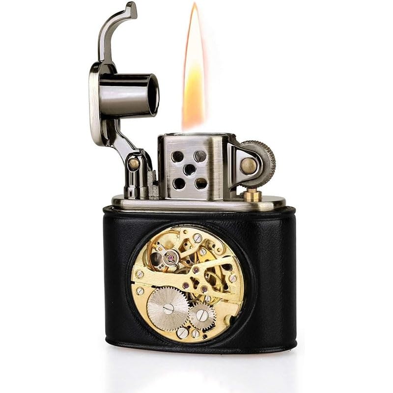 Encendedor retro de keroseno rellenable color negro miniatura 1