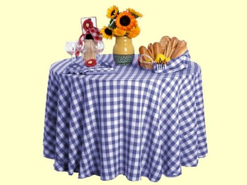 100% Polyester Gingham Royal, 60"X120" Rectangle