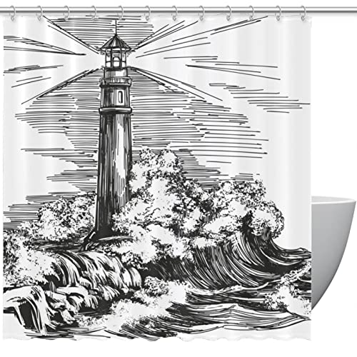 Rideau de douche phare anti-éclaboussures pour sol sec