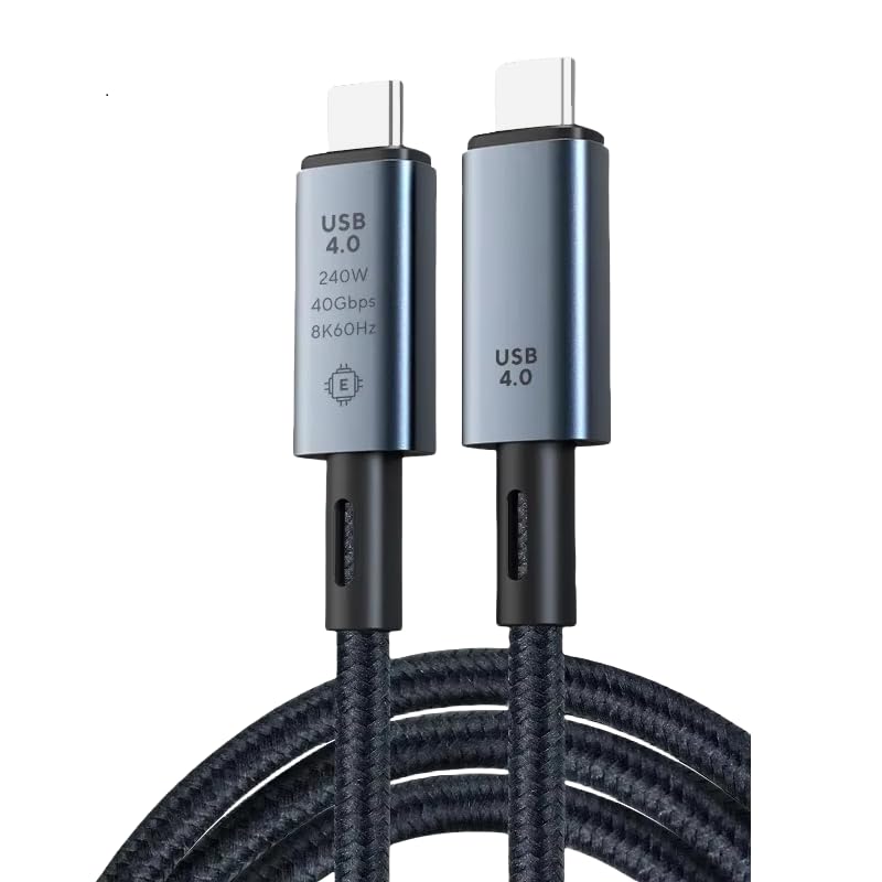 Multibao 1M Thunderbolt 3/4 40Gbps Data Sync 8K@60Hz Display240W USB4 Type C Cable Compatible with iphone 16/15 Pro/15Pro Max Nexus Huawei LG HTC and more