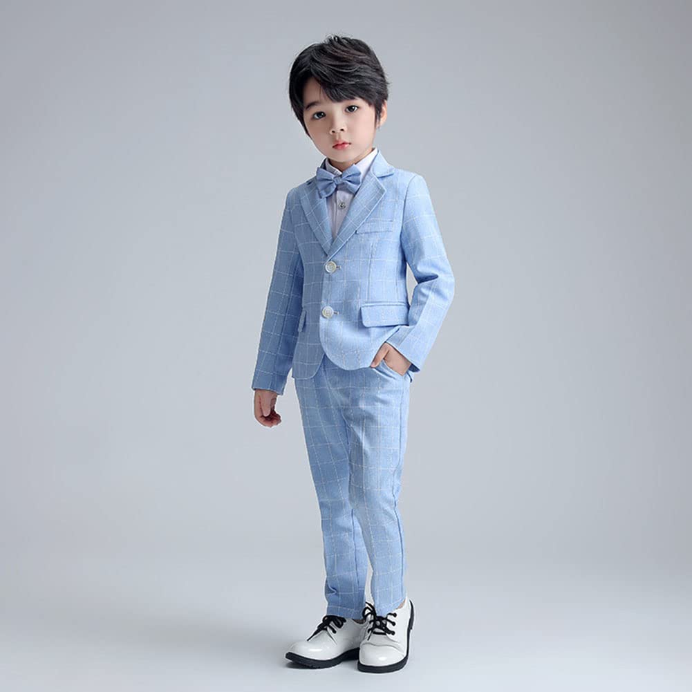 Conjunto de Traje a Cuadros para Niños, Conjunto de Blazer y Pantalón/Conjunto Chaleco de Vestir, Ropa de Ocio o Vestido de Fiesta de Boda