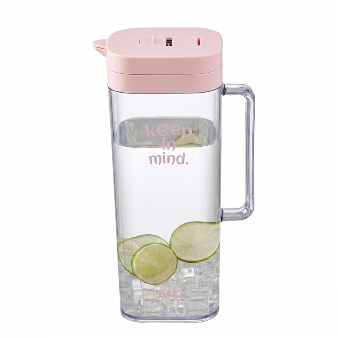 Monetais Plastic Water Pitcher with Lid, 2L Heat-Resistant Water Jug for Fridge & Hot Beverages Leak-Proof Carafe for Home, Office, Camping,