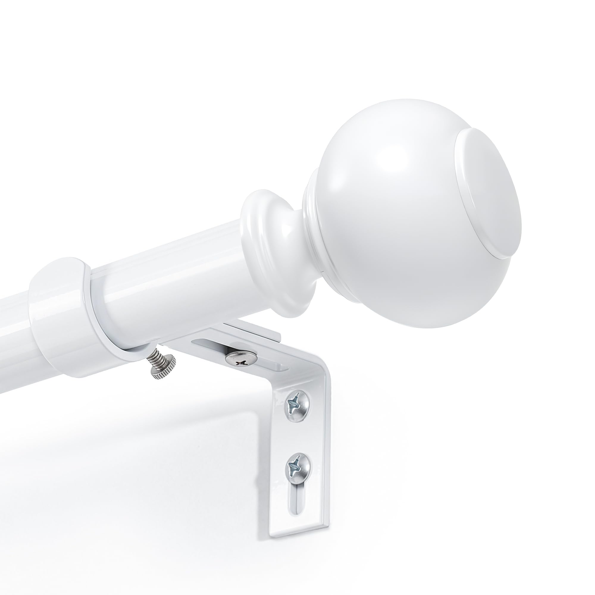 GyroVu White Curtain Pole 81-229cm, 25mm Curtain Pole for Eyelet Curtains