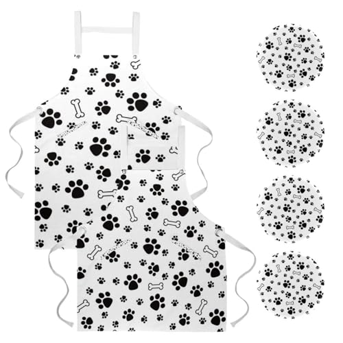 Lot de 2 tabliers multicolores os et pattes parfaits pour vos ateliers pâtisserie en famille