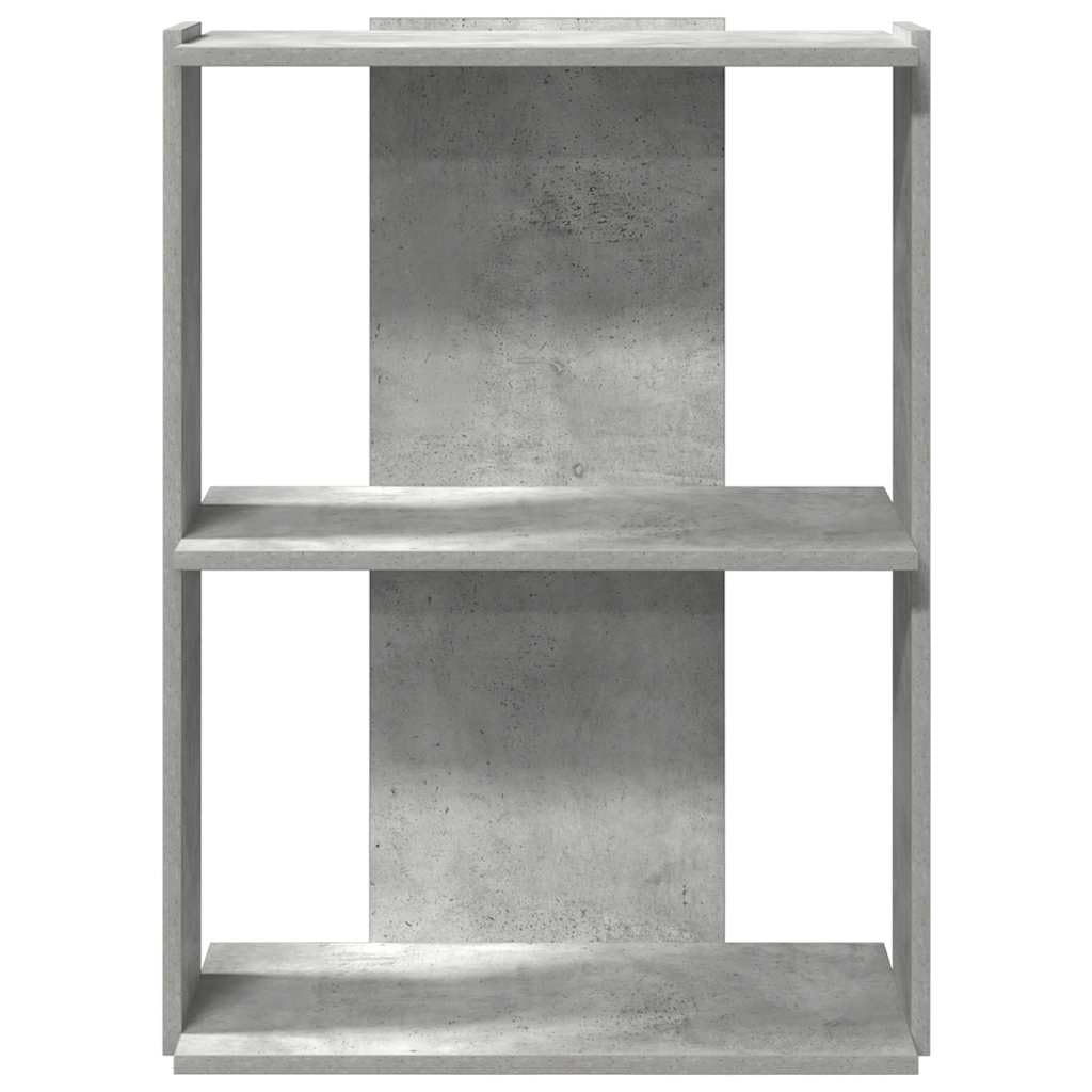 Libreria a 3 ripiani, grigio cemento, 60 x 30 x 80 cm, in legno, per soggiorno, studio, ufficio, come divisorio per riporre oggetti