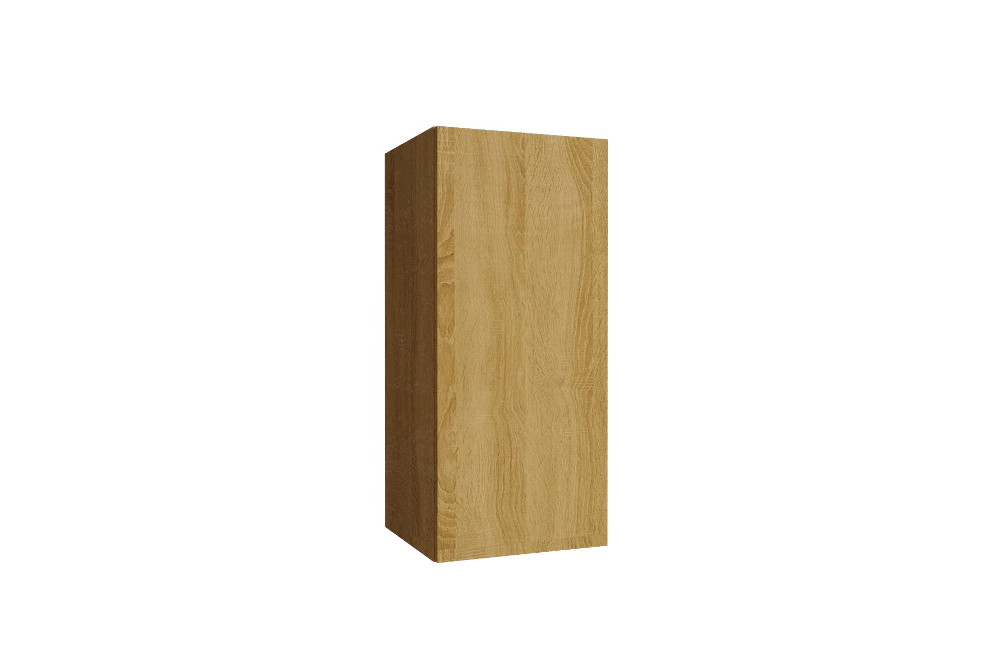 Furnitech Parete per soggiorno, da appendere, moderna, con mensole e armadio TV, mobili da soggiorno (GS3, rovere dorato)