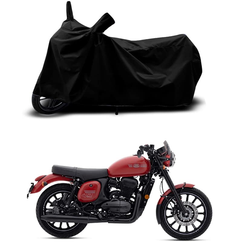 Image of 100% Scratchproof /UV-Rays /Heat Protection /Birds Dropping /Water Resistant /Dust Proof /Waterproof /Full Bike Scooty Two Wheeler Body Cover Compatible for Jawa 42 2.1 All Varients[Black]