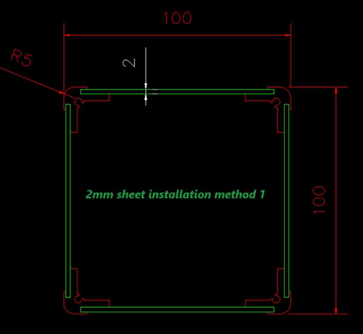 2020 Aluminum Profile, R5 Corner Aluminum, Aluminum Edge Corner Inserts, Chassis Corner,4Pcs Size: 20 * 20mm Length: 300mm, CNC Machined, Length Can Be Customized