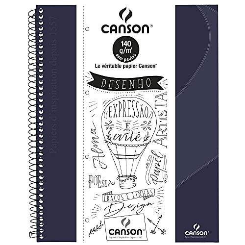 Caderno Desenho A4+ 140g/m², Canson, 71406817BR, Preto, 40 Folhas