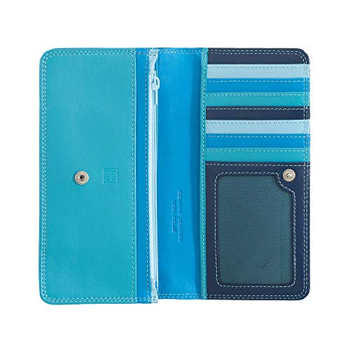 Preisvergleich Produktbild Mehrfarbige Kuvert - Brieftasche in Leder der Marke DuDu Blau