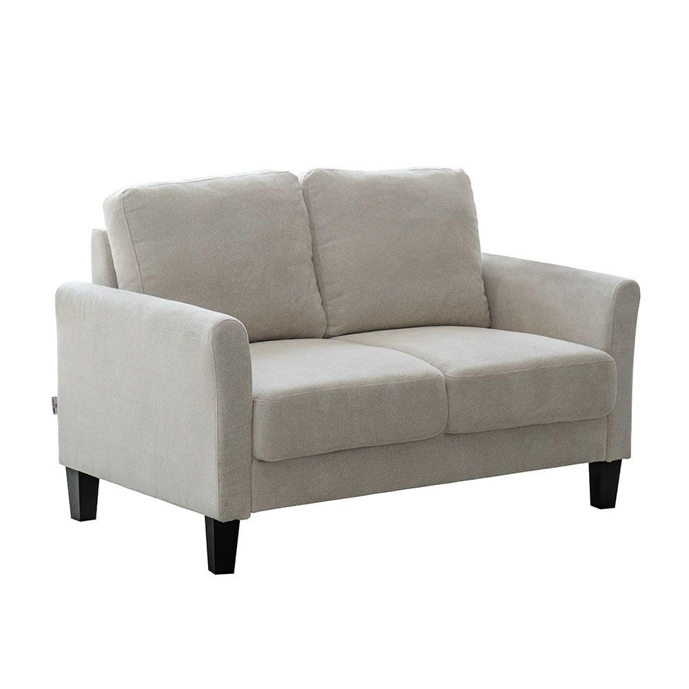 Danube Home Gamorah 2 Seater Fabric Sofa | Modern Design Two Seat Sofas | Comfortable Living Room Furniture L136xW85xH94cm - Beige