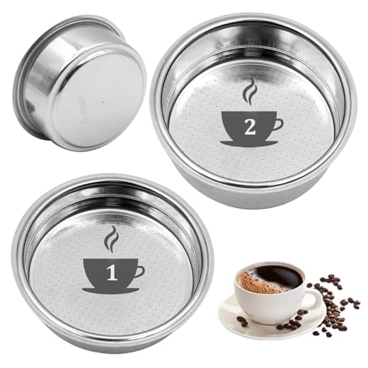 Scettar 2 piezas Filtro de Café de Acero Inoxidable, Canasta de Filtro Expreso de 1 y 2 Tazas, Canasta de Filtro Presurizado de Doble Capa de 51 mm Compatible con Varias Marcas de Cafeteras