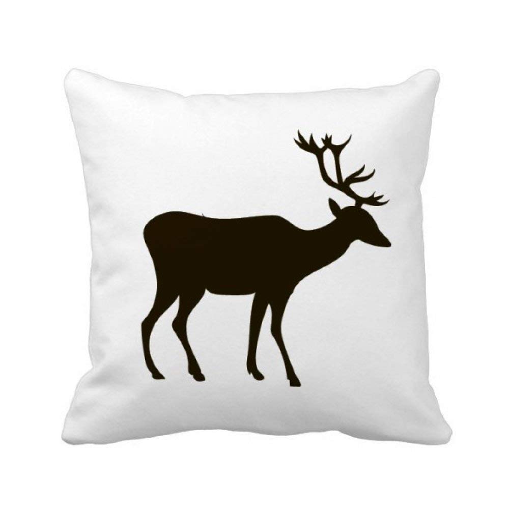 Housse de coussin carrée au motif cerf noir pour soirées cocooning au coin du feu